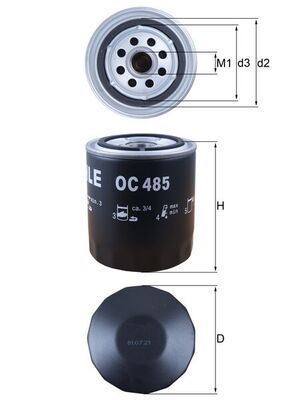 Alyvos filtras MAHLE OC485