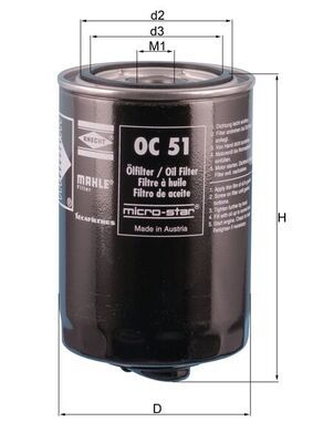 Oil Filter MAHLE OC51OF