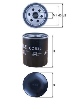 Alyvos filtras MAHLE OC535