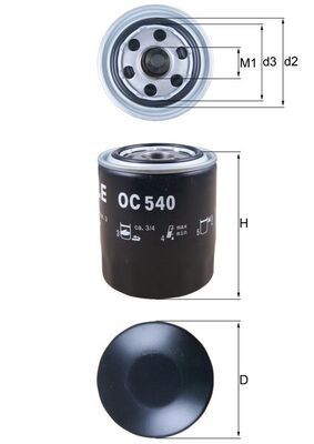 Alyvos filtras MAHLE OC540