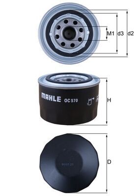 Alyvos filtras MAHLE OC570