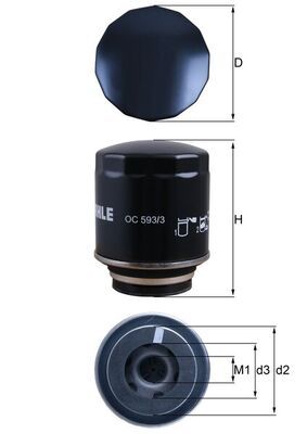 Oil Filter MAHLE OC593/3