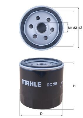 Оливний фільтр MAHLE OC90