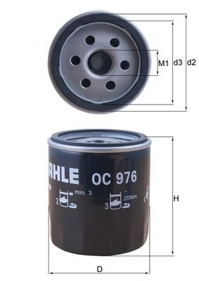 Oil Filter MAHLE OC 976