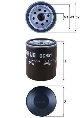 Oil Filter MAHLE OC 981