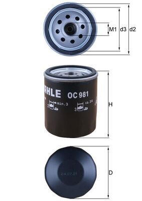 Oil Filter MAHLE OC981
