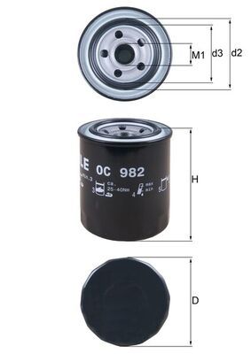 Alyvos filtras MAHLE OC 982