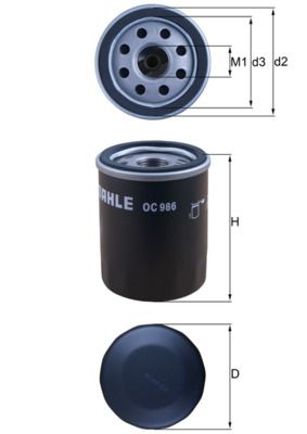 Oil Filter MAHLE OC986