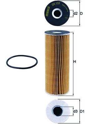 Alyvos filtras MAHLE OX 133D