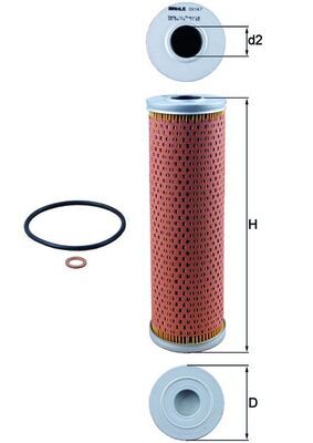 Alyvos filtras MAHLE OX147D