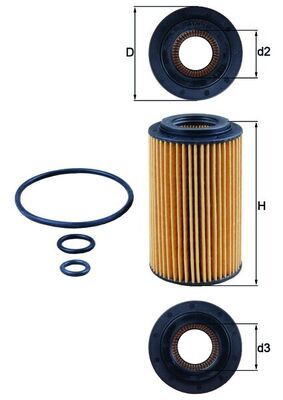 Oil Filter MAHLE OX153/7D2