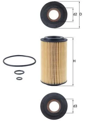 Alyvos filtras MAHLE OX 153D3