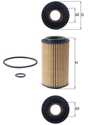 Oil Filter MAHLE OX153D4