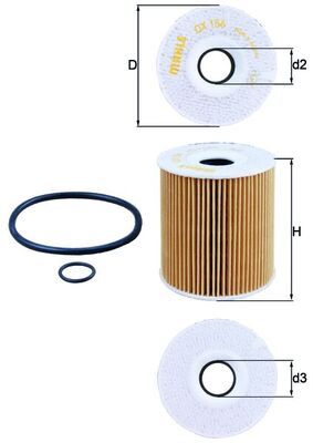 Alyvos filtras MAHLE OX156D1