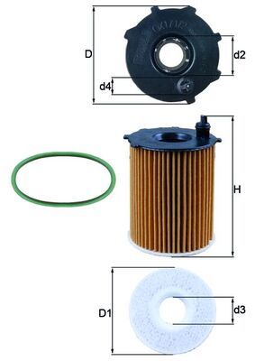 Alyvos filtras MAHLE OX171/2D1