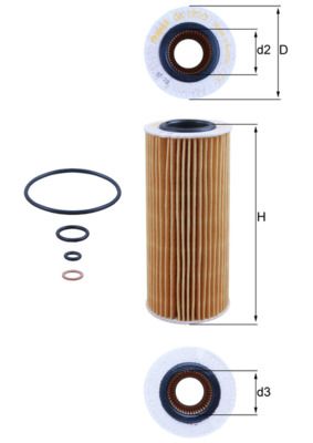 Alyvos filtras MAHLE OX 177/3D