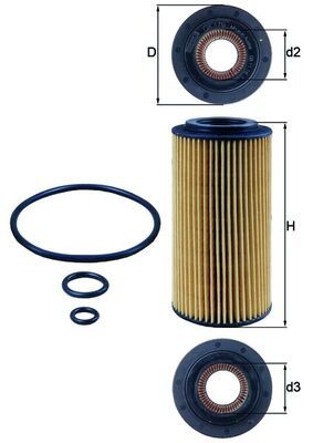 Oil Filter MAHLE OX179D