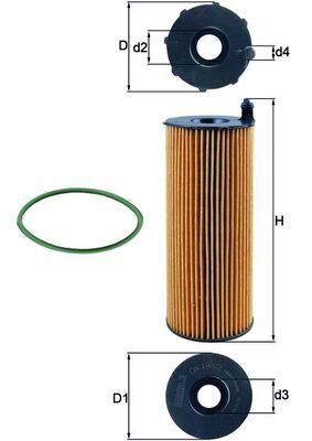 Oil Filter MAHLE OX196/3D