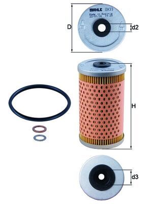 Alyvos filtras MAHLE OX33D