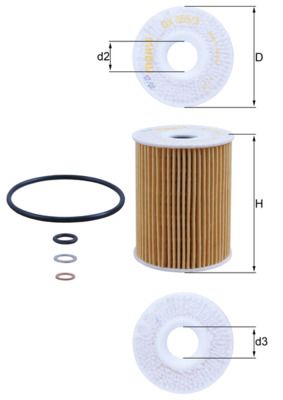 Oil Filter MAHLE OX355/3D