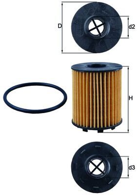 Alyvos filtras MAHLE OX 371D