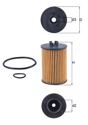 Oil Filter MAHLE OX382D