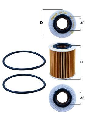 Alyvos filtras MAHLE OX386D