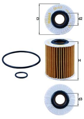 Alyvos filtras MAHLE OX413D1