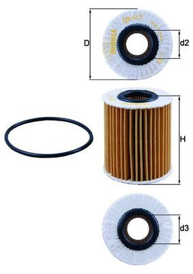 Alyvos filtras MAHLE OX413D2