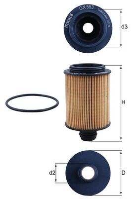 Oil Filter MAHLE OX553D