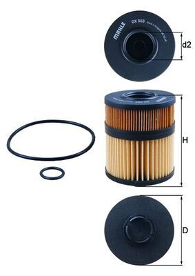 Oil Filter MAHLE OX563D