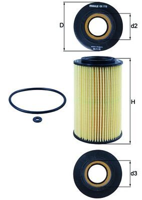 Oil Filter MAHLE OX773D