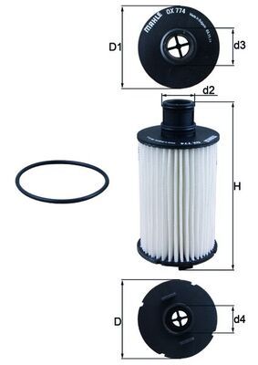 Oil Filter MAHLE OX774D