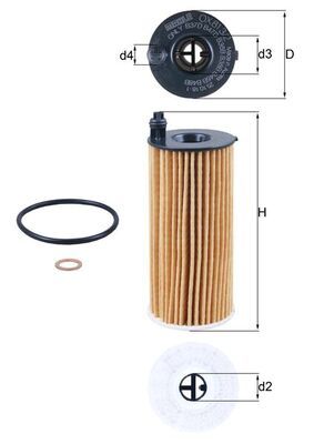 Oil Filter MAHLE OX813/2D