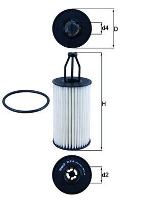 Alyvos filtras MAHLE OX814D