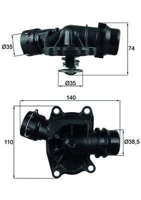 Thermostat, coolant MAHLE TI23388