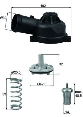 Thermostat, coolant MAHLE TI24483D