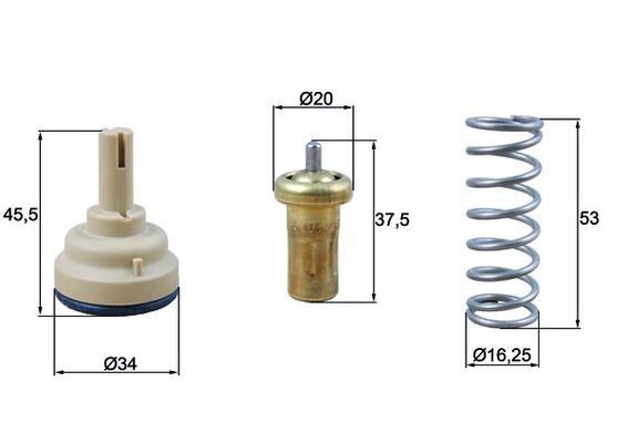 Thermostat, coolant MAHLE TX 181 95 D