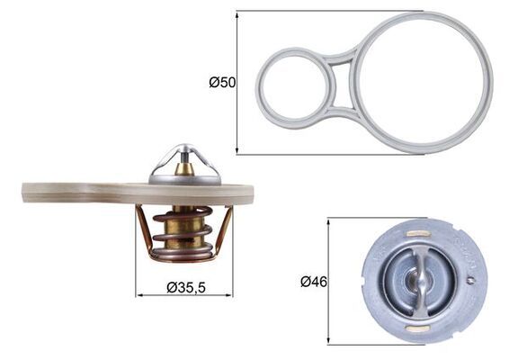 Thermostat, coolant MAHLE TX25591