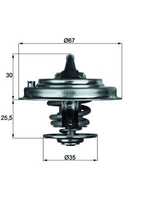 Thermostat, coolant MAHLE TX3087D