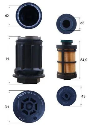 Filtras, urėjos tirpalas MAHLE UX3KIT
