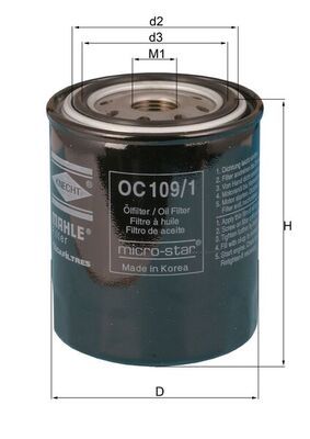 Oil Filter MAHLE OC109/1