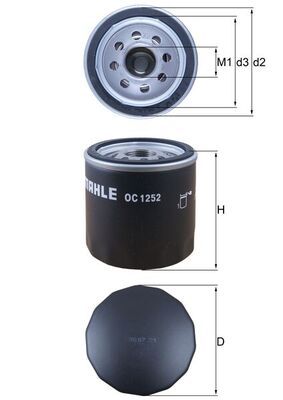 Alyvos filtras MAHLE OC1252