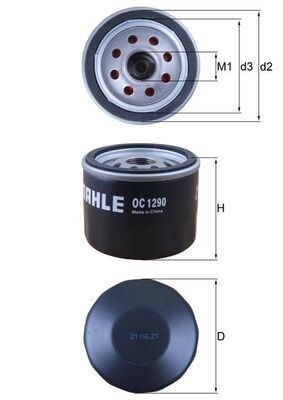 Alyvos filtras MAHLE OC1290