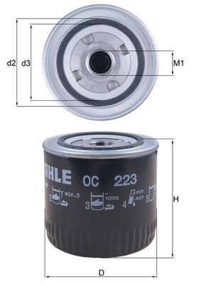 Alyvos filtras MAHLE OC223