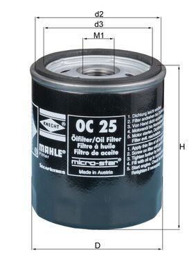 Oil Filter MAHLE OC25