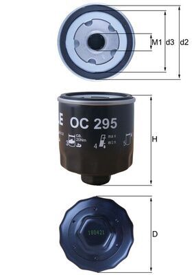 Alyvos filtras MAHLE OC295