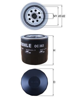 Alyvos filtras MAHLE OC383