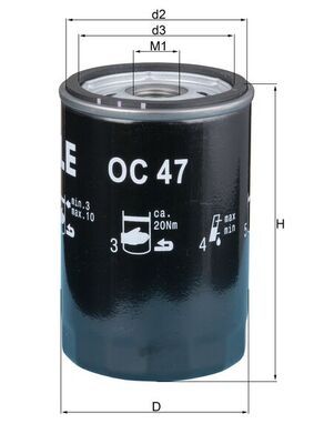 Oil Filter MAHLE OC47OF