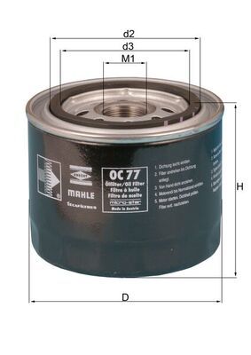 Oil Filter MAHLE OC77